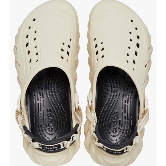 Crocs Echo Clog Bone / Black 207937-2YJ Men’s Size 13 Utility Clogs New - Picture 5 of 8
